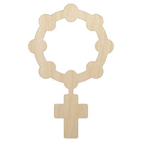 Rosary Catholic Symbol Unfinished Wood Shape Piece Cutout for DIY Craft Projects