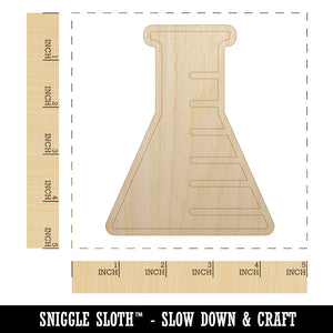 Science Chemistry Beaker Flask Unfinished Wood Shape Piece Cutout for DIY Craft Projects