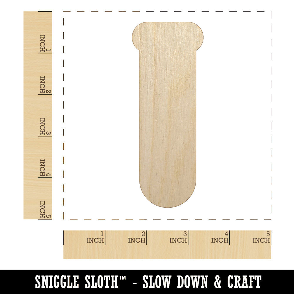 Science Glassware Test Tube Solid Unfinished Wood Shape Piece Cutout for DIY Craft Projects