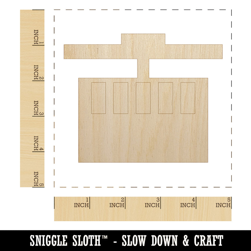 Ski Tram Lift Unfinished Wood Shape Piece Cutout for DIY Craft Projects