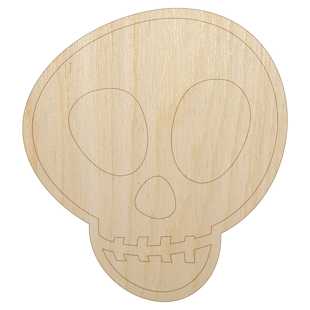 Skull Doodle Unfinished Wood Shape Piece Cutout for DIY Craft Projects