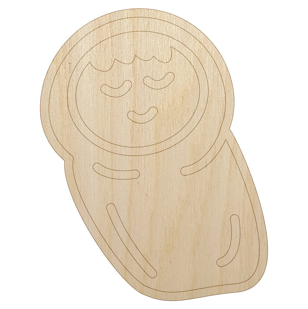Sleeping Baby Doodle Unfinished Wood Shape Piece Cutout for DIY Craft Projects