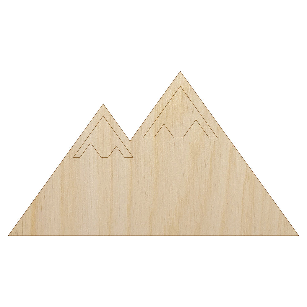 Snow Topped Mountains Unfinished Wood Shape Piece Cutout for DIY Craft Projects