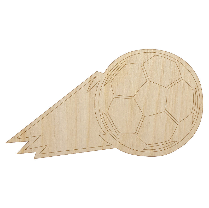 Soccer Ball Action Unfinished Wood Shape Piece Cutout for DIY Craft Projects