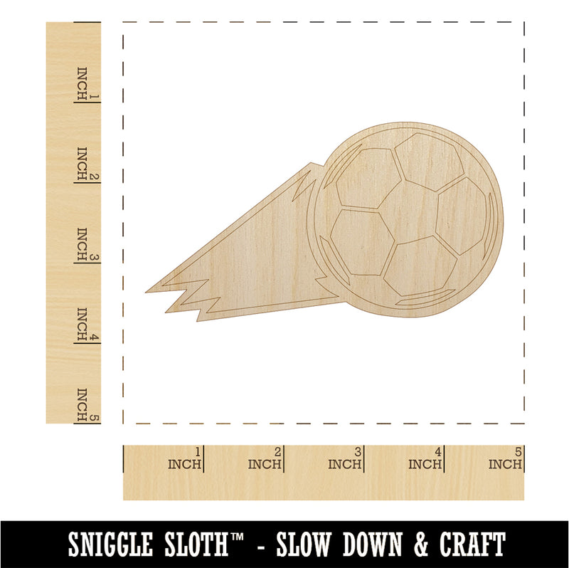 Soccer Ball Action Unfinished Wood Shape Piece Cutout for DIY Craft Projects
