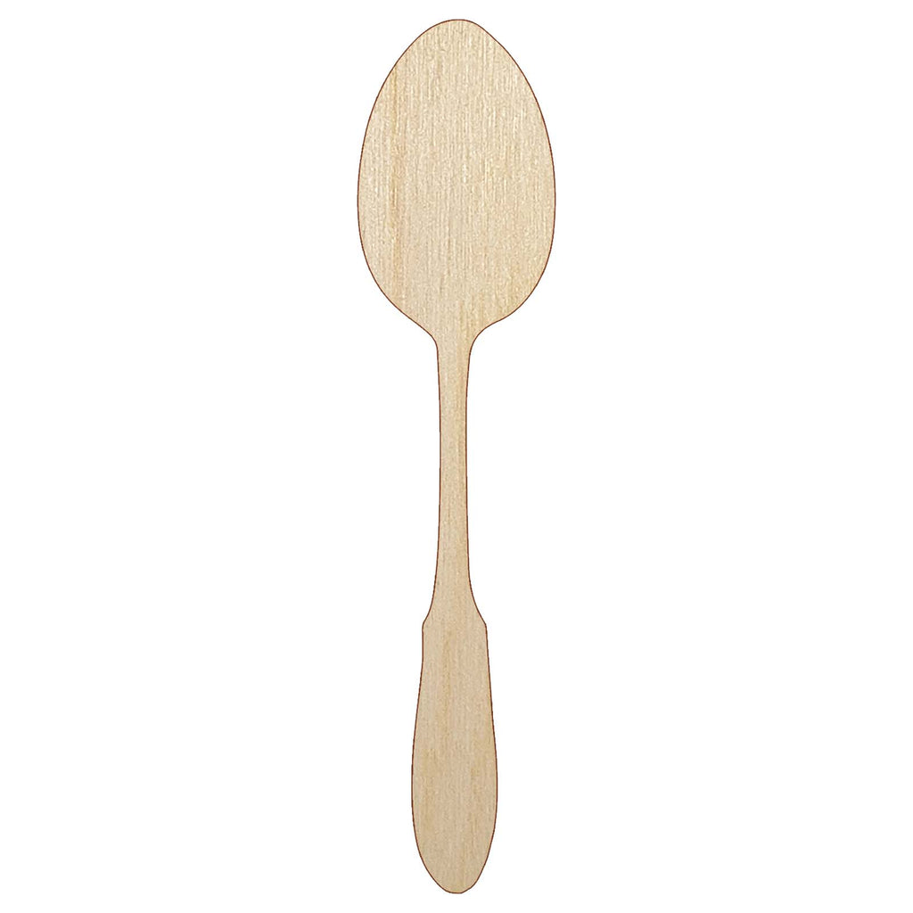 Spoon Solid Utensil Eating Sketch Unfinished Wood Shape Piece Cutout for DIY Craft Projects