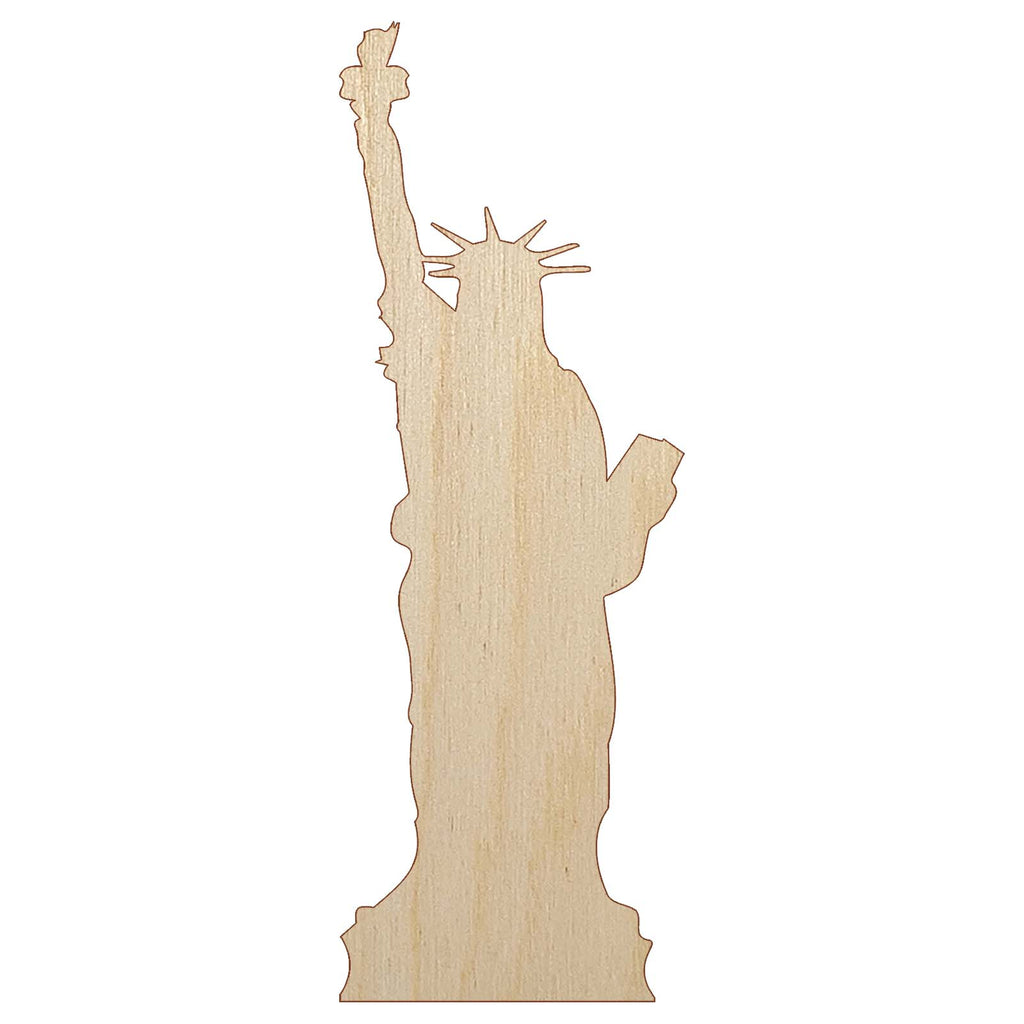 Statue of Liberty Solid Unfinished Wood Shape Piece Cutout for DIY Craft Projects