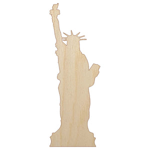 Statue of Liberty Solid Unfinished Wood Shape Piece Cutout for DIY Craft Projects