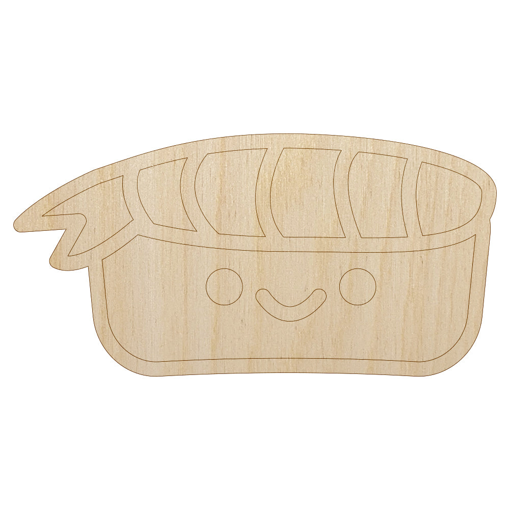 Sweet Sushi Kawaii Doodle Unfinished Wood Shape Piece Cutout for DIY Craft Projects