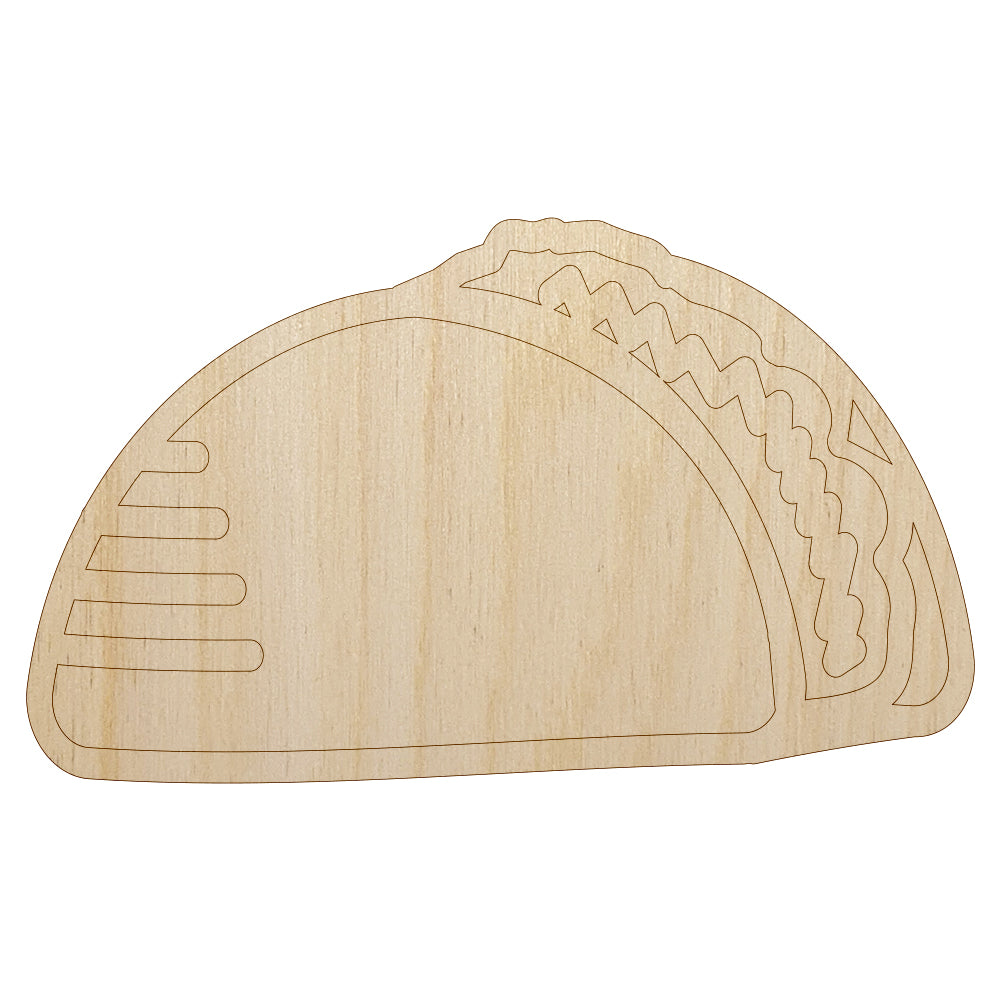 Taco Doodle Unfinished Wood Shape Piece Cutout for DIY Craft Projects
