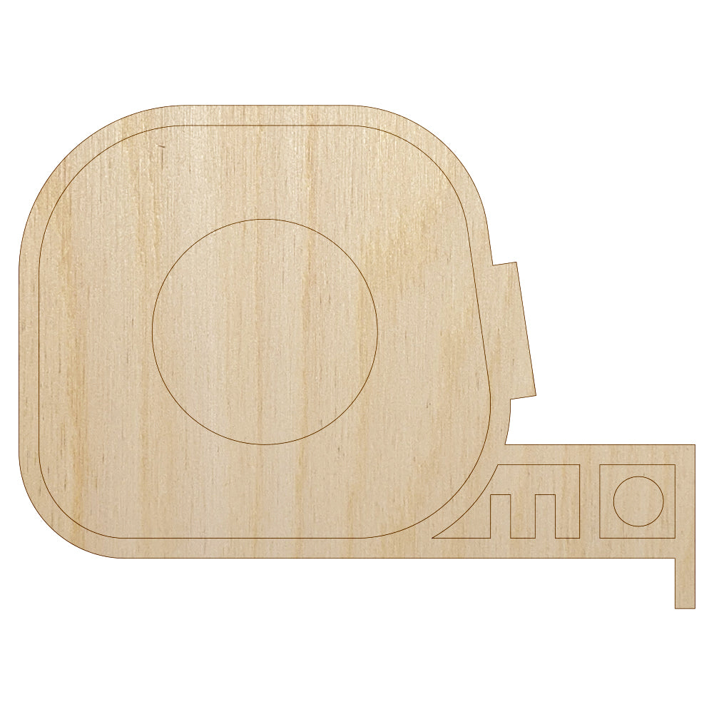 Tape Measure Construction Icon Unfinished Wood Shape Piece Cutout for DIY Craft Projects