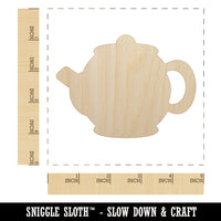 Teapot Kettle Solid Unfinished Wood Shape Piece Cutout for DIY Craft Projects