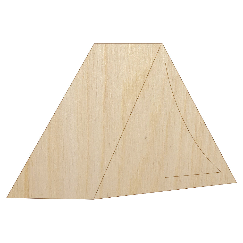 Tent Camping Unfinished Wood Shape Piece Cutout for DIY Craft Projects