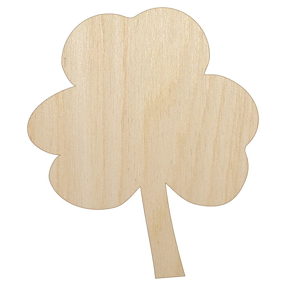 Three Leaf Clover Solid Unfinished Wood Shape Piece Cutout for DIY Craft Projects