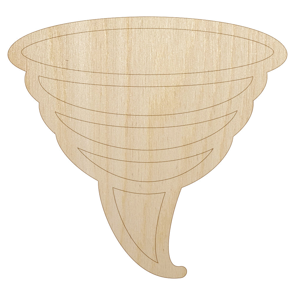 Tornado Icon Unfinished Wood Shape Piece Cutout for DIY Craft Projects