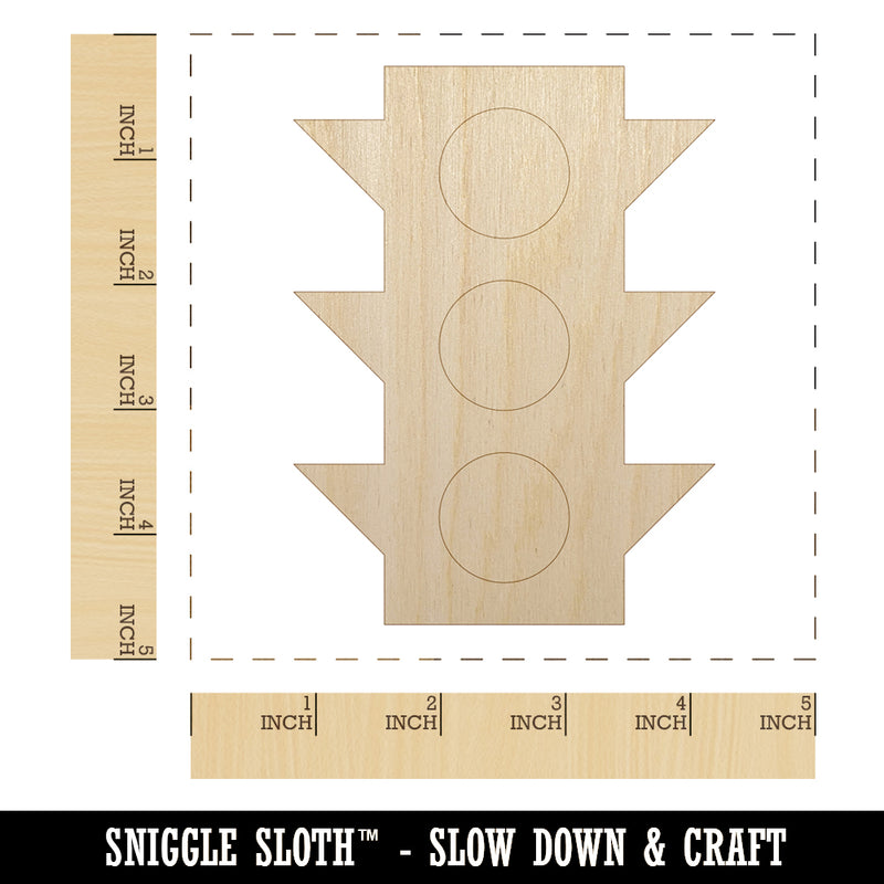 Traffic Light Icon Unfinished Wood Shape Piece Cutout for DIY Craft Projects