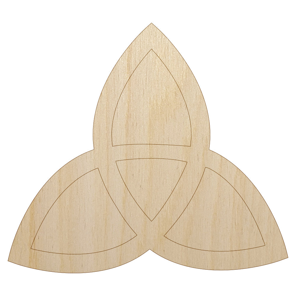 Triquetra Symbol Solid Unfinished Wood Shape Piece Cutout for DIY Craft Projects