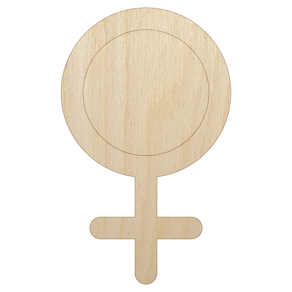 Venus Woman Female Gender Symbol Unfinished Wood Shape Piece Cutout for DIY Craft Projects