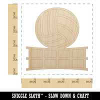 Volleyball and Net Unfinished Wood Shape Piece Cutout for DIY Craft Projects