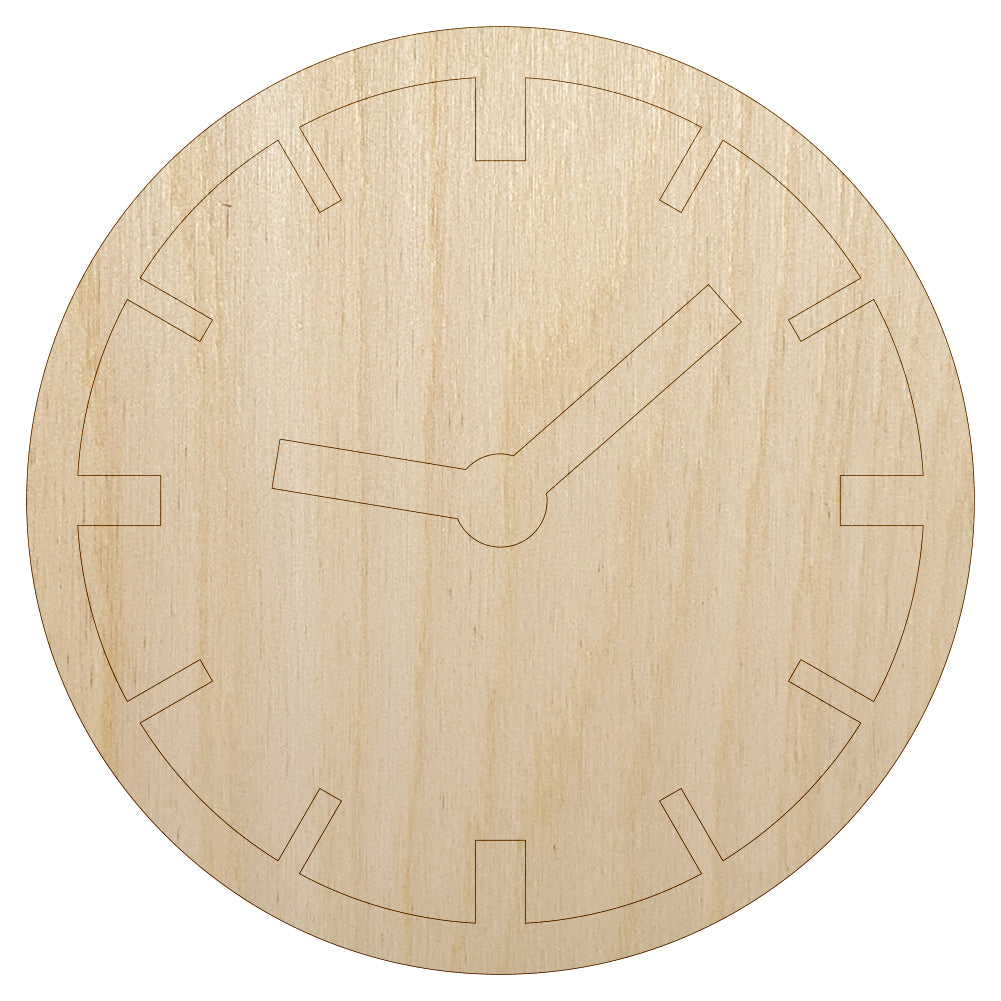 Wall Clock Time Unfinished Wood Shape Piece Cutout for DIY Craft Projects