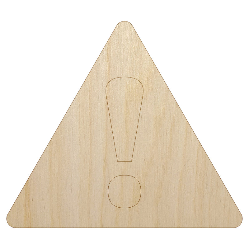 Warning Symbol Exclamation Mark Unfinished Wood Shape Piece Cutout for DIY Craft Projects