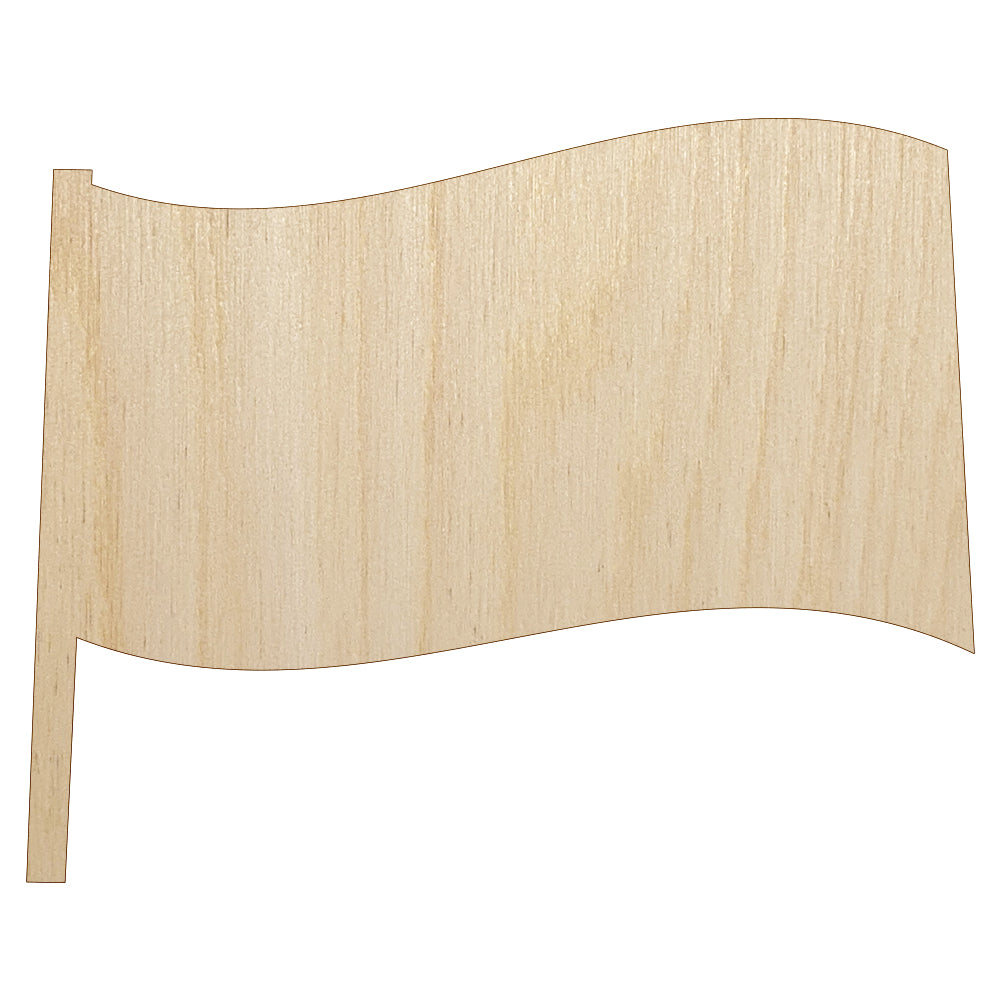Waving Flag Solid Unfinished Wood Shape Piece Cutout for DIY Craft Projects