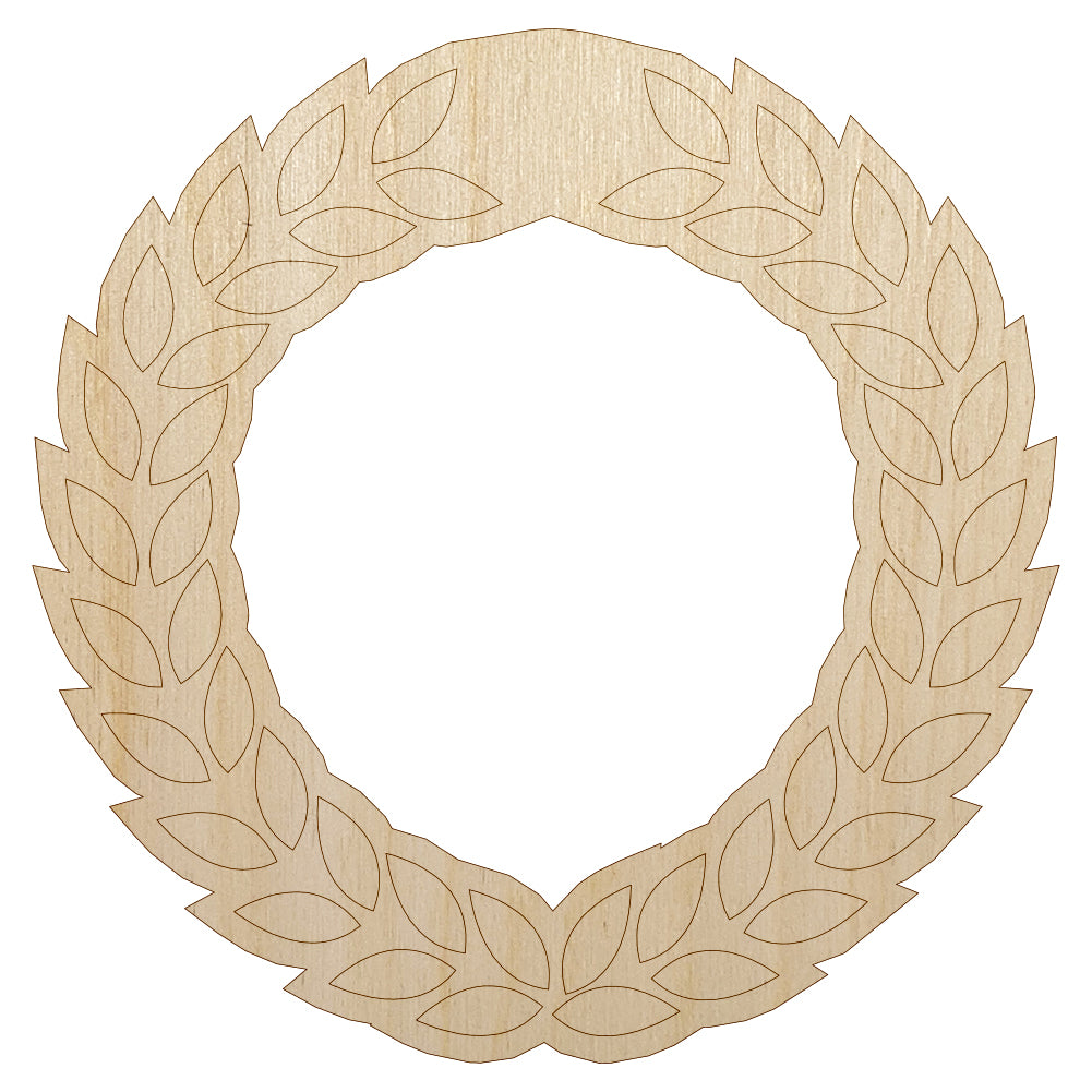 Wreath Laurel Branch Circle Frame Unfinished Wood Shape Piece Cutout for DIY Craft Projects