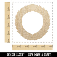 Wreath Laurel Branch Circle Frame Unfinished Wood Shape Piece Cutout for DIY Craft Projects