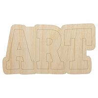 Art Fun Text Unfinished Wood Shape Piece Cutout for DIY Craft Projects
