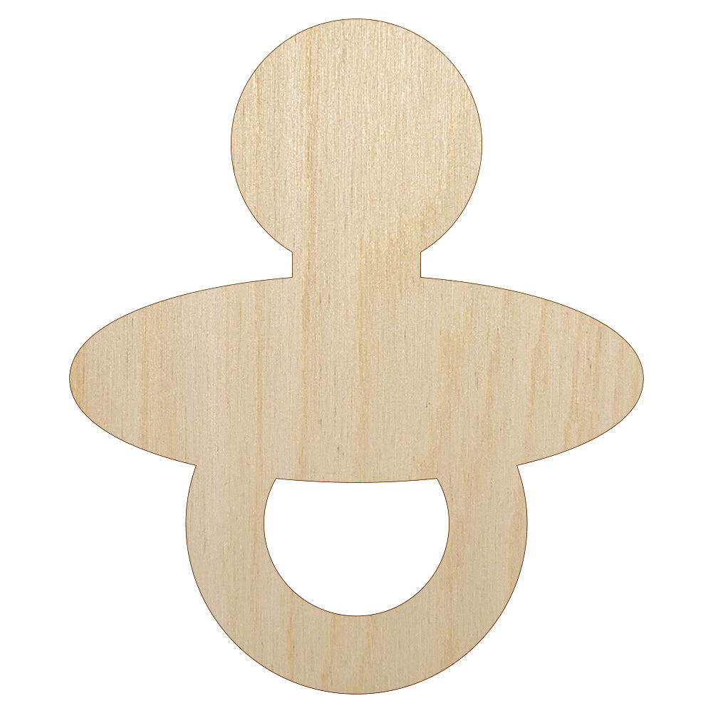 Baby Pacifier Unfinished Wood Shape Piece Cutout for DIY Craft Projects