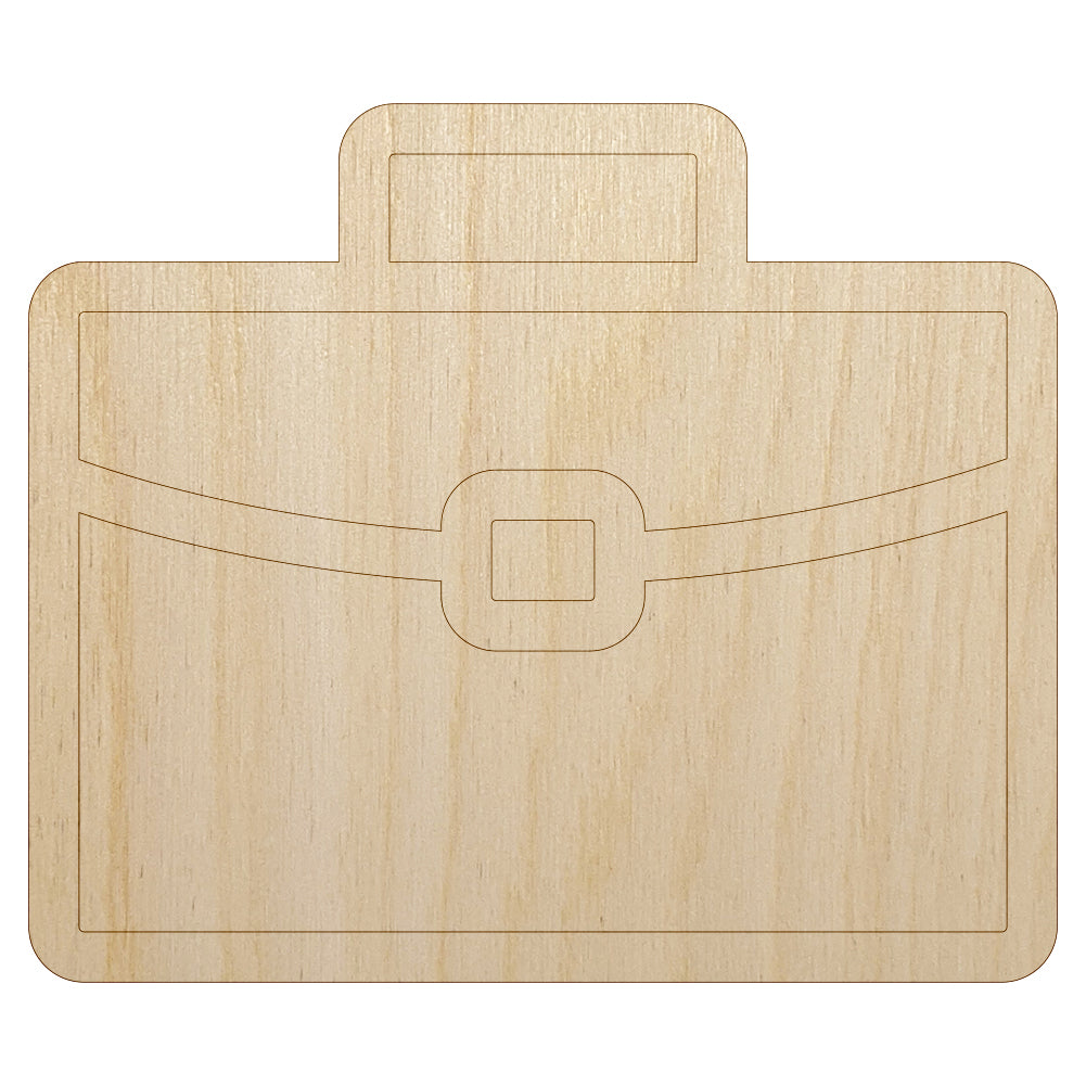 Brief Case Work Icon Unfinished Wood Shape Piece Cutout for DIY Craft Projects