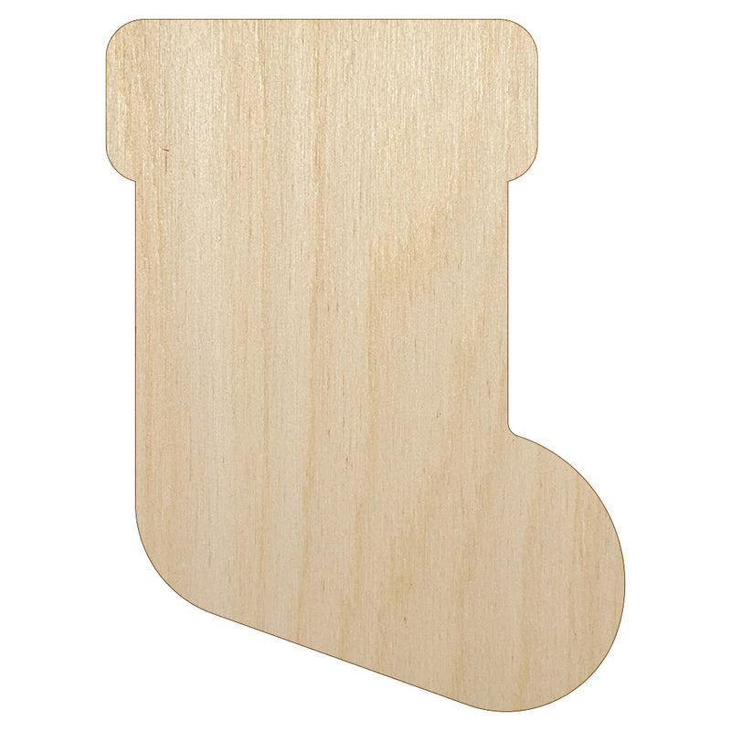 Christmas Stocking Solid Unfinished Wood Shape Piece Cutout for DIY Craft Projects