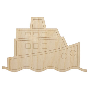 Cruise Ship Yacht Travel Boat Unfinished Wood Shape Piece Cutout for DIY Craft Projects