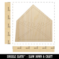 Envelope Letter Mail Doodle Unfinished Wood Shape Piece Cutout for DIY Craft Projects