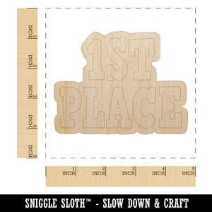 First Place Fun Text Unfinished Wood Shape Piece Cutout for DIY Craft Projects