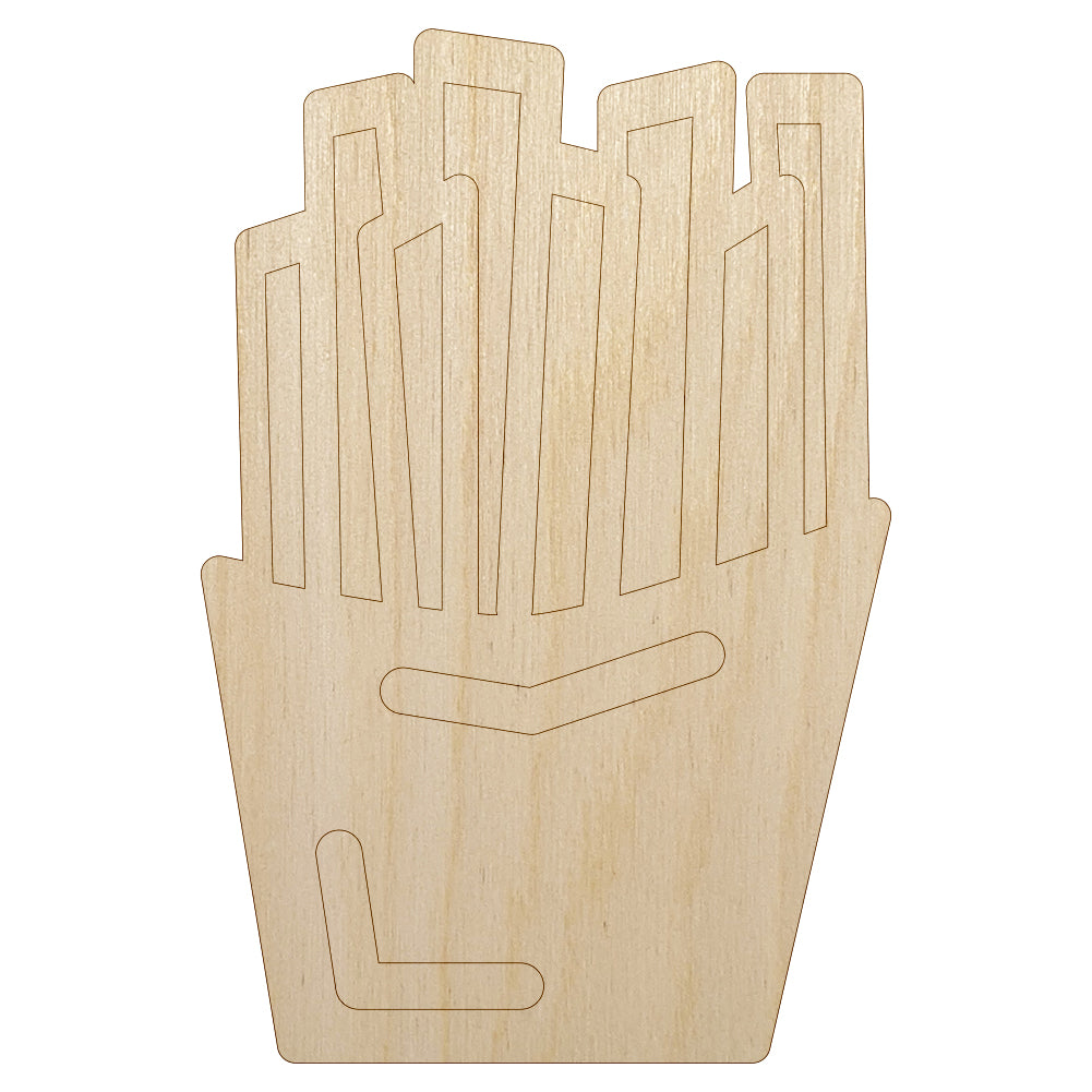 French Fries Snack Doodle Unfinished Wood Shape Piece Cutout for DIY Craft Projects
