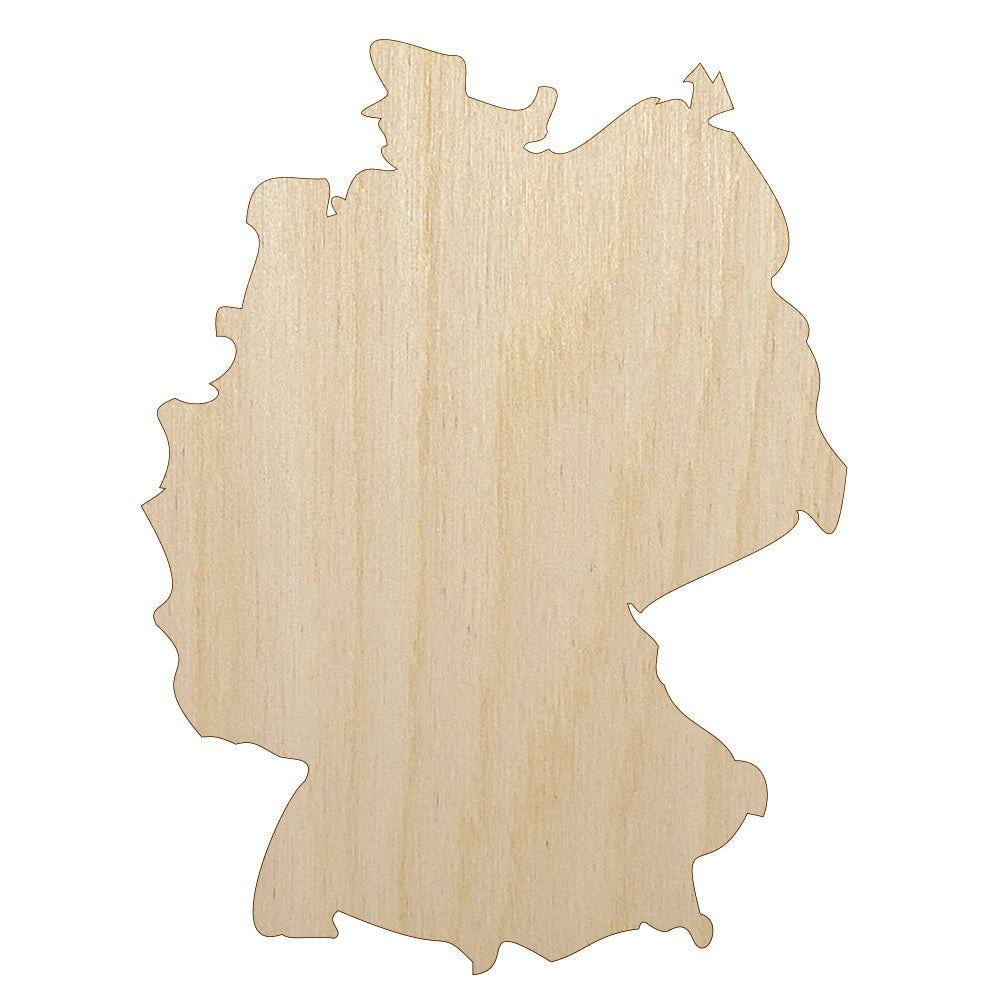 Germany Country Solid Unfinished Wood Shape Piece Cutout for DIY Craft Projects