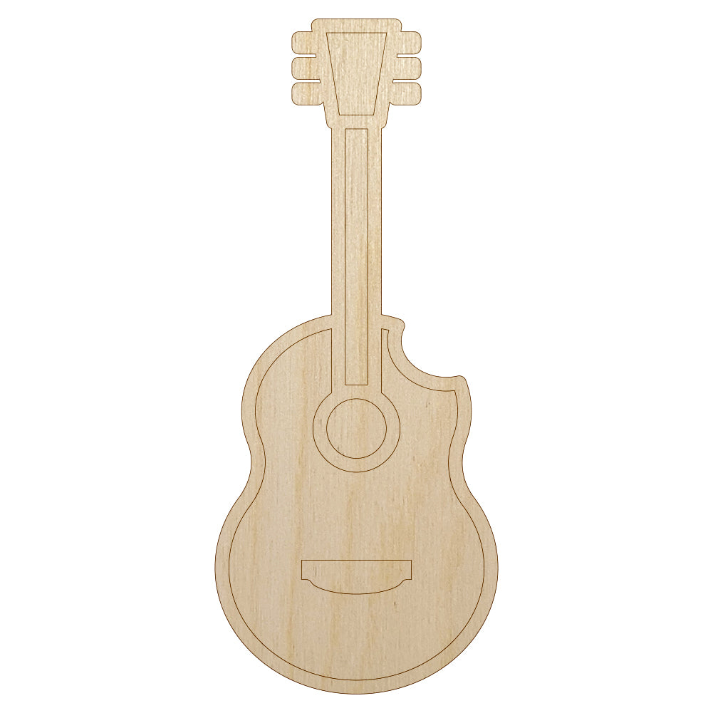 Guitar Music Unfinished Wood Shape Piece Cutout for DIY Craft Projects