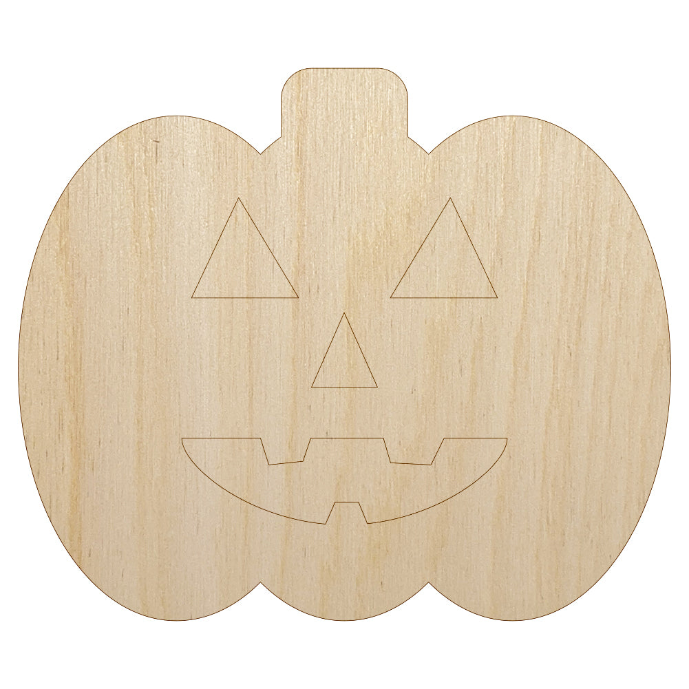 Jack O'Lantern Happy Halloween Pumpkin Unfinished Wood Shape Piece Cutout for DIY Craft Projects