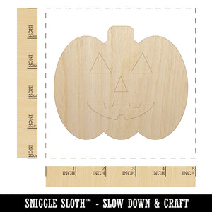 Jack O'Lantern Happy Halloween Pumpkin Unfinished Wood Shape Piece Cutout for DIY Craft Projects