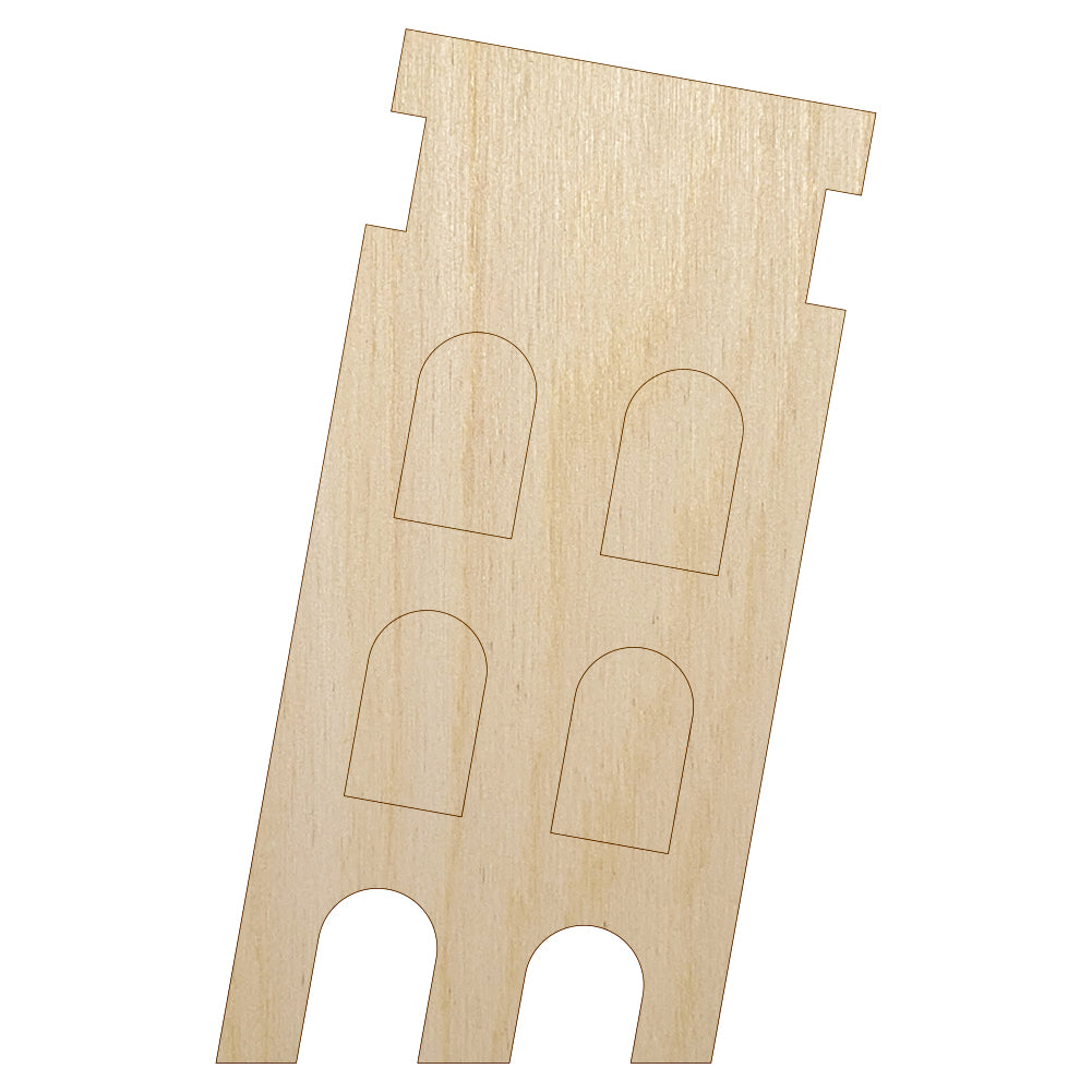 Leaning Tower of Pisa Icon Italy Unfinished Wood Shape Piece Cutout for DIY Craft Projects
