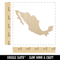 Mexico Country Solid Unfinished Wood Shape Piece Cutout for DIY Craft Projects