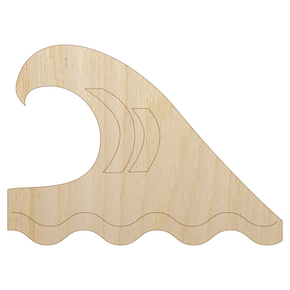 Ocean Surf Wave Beach Unfinished Wood Shape Piece Cutout for DIY Craft Projects