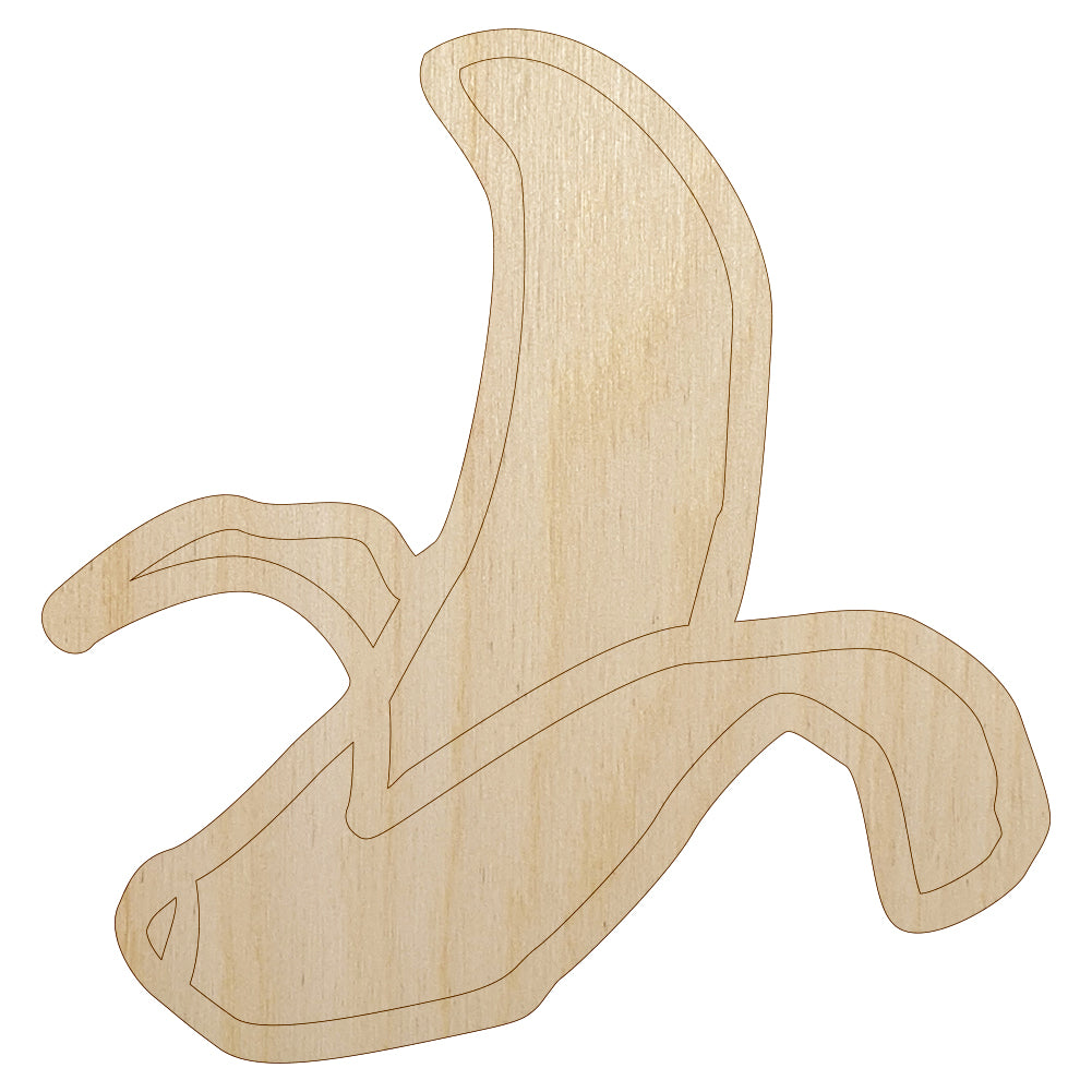 Peeled Banana Doodle Unfinished Wood Shape Piece Cutout for DIY Craft Projects