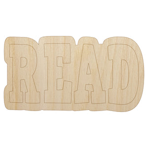 Read Fun Text Unfinished Wood Shape Piece Cutout for DIY Craft Projects