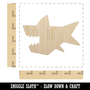 Shark Doodle Unfinished Wood Shape Piece Cutout for DIY Craft Projects