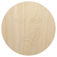 Sick Face Thermometer Emoticon Unfinished Wood Shape Piece Cutout for DIY Craft Projects