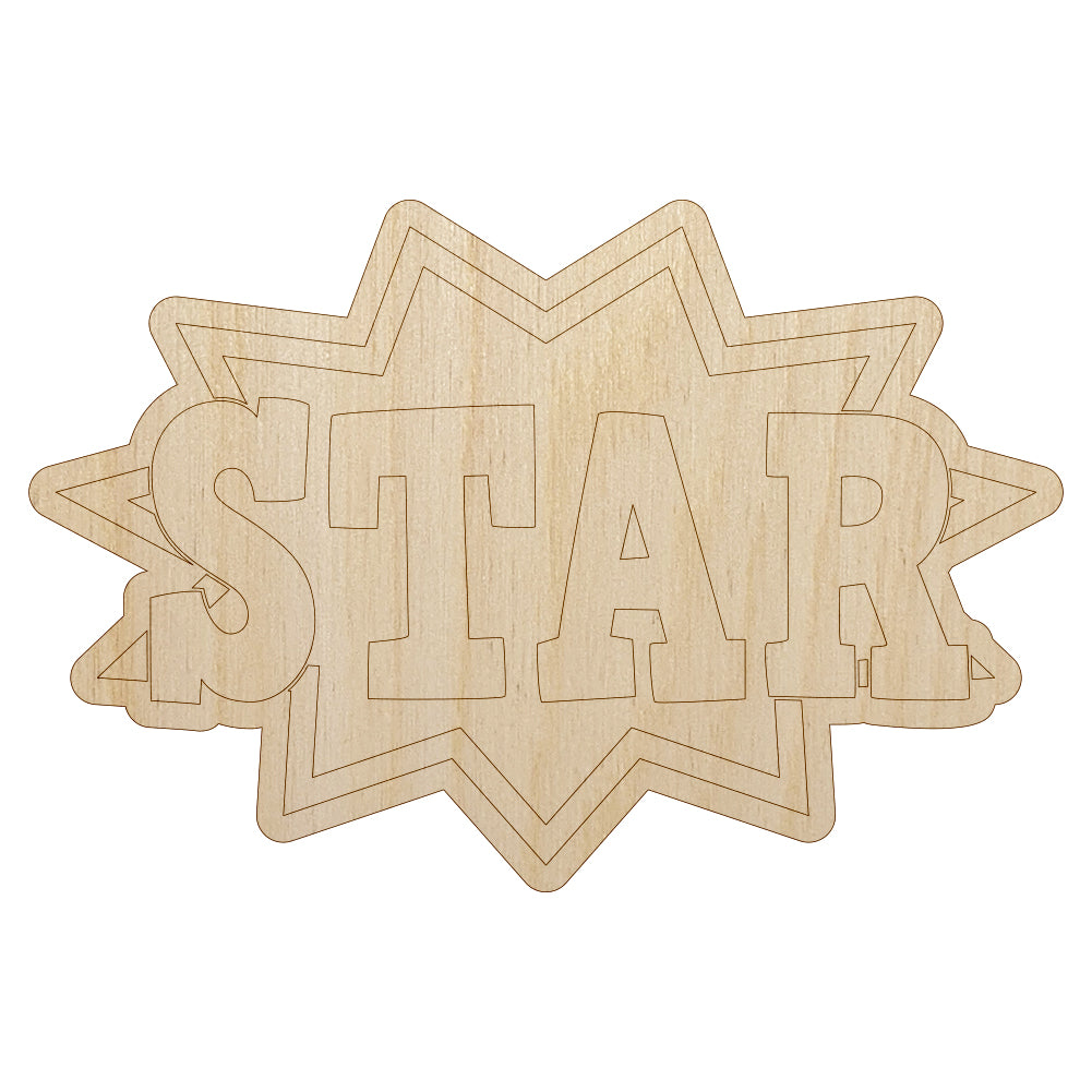 Star Burst Fun Text Teacher School Unfinished Wood Shape Piece Cutout for DIY Craft Projects