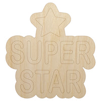 Super Star Fun Text Teacher School Unfinished Wood Shape Piece Cutout for DIY Craft Projects