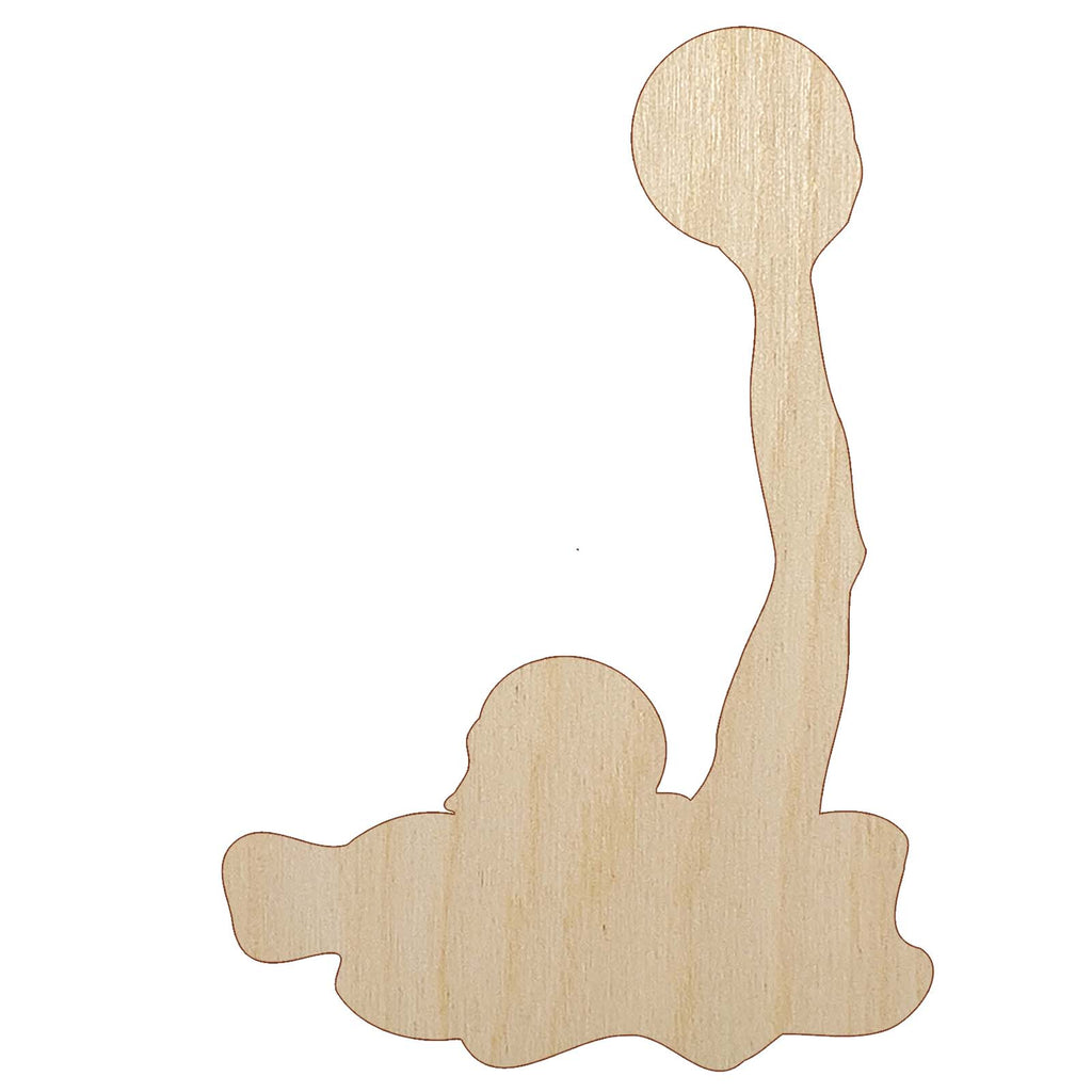 Water Polo Solid Unfinished Wood Shape Piece Cutout for DIY Craft Projects